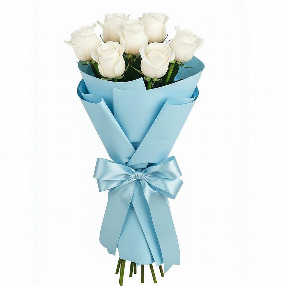 Букет 7 белых роз Проуд в Волгодонске