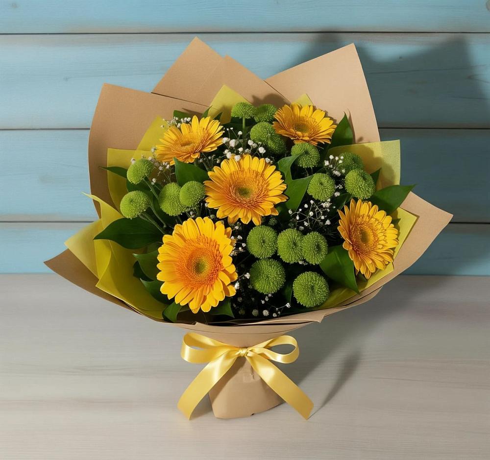 Букет цветов из: Герберы и Хризантемы в Волгодонске