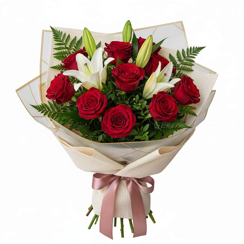 Букет цветов из: Лилии и Розы в Волгодонске