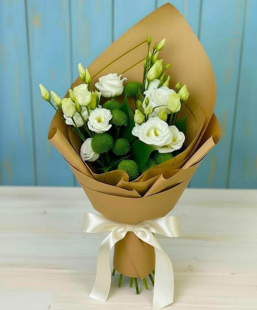 Букет цветов из: Хризантемы и Лизиантусы в Волгодонске