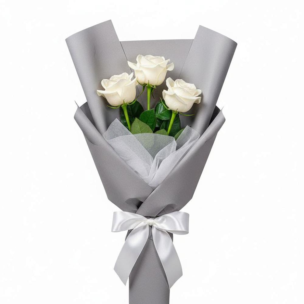 Букет 3 белые розы в Волгодонске