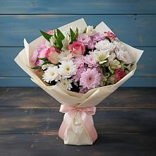 Букет цветов из:  Хризантемы, Альстромерии и Розы в Волгодонске