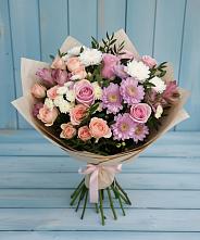 Букет цветов из:  Хризантемы, Розы и Альстромерии #REPLACE_PRED# Волгодонске